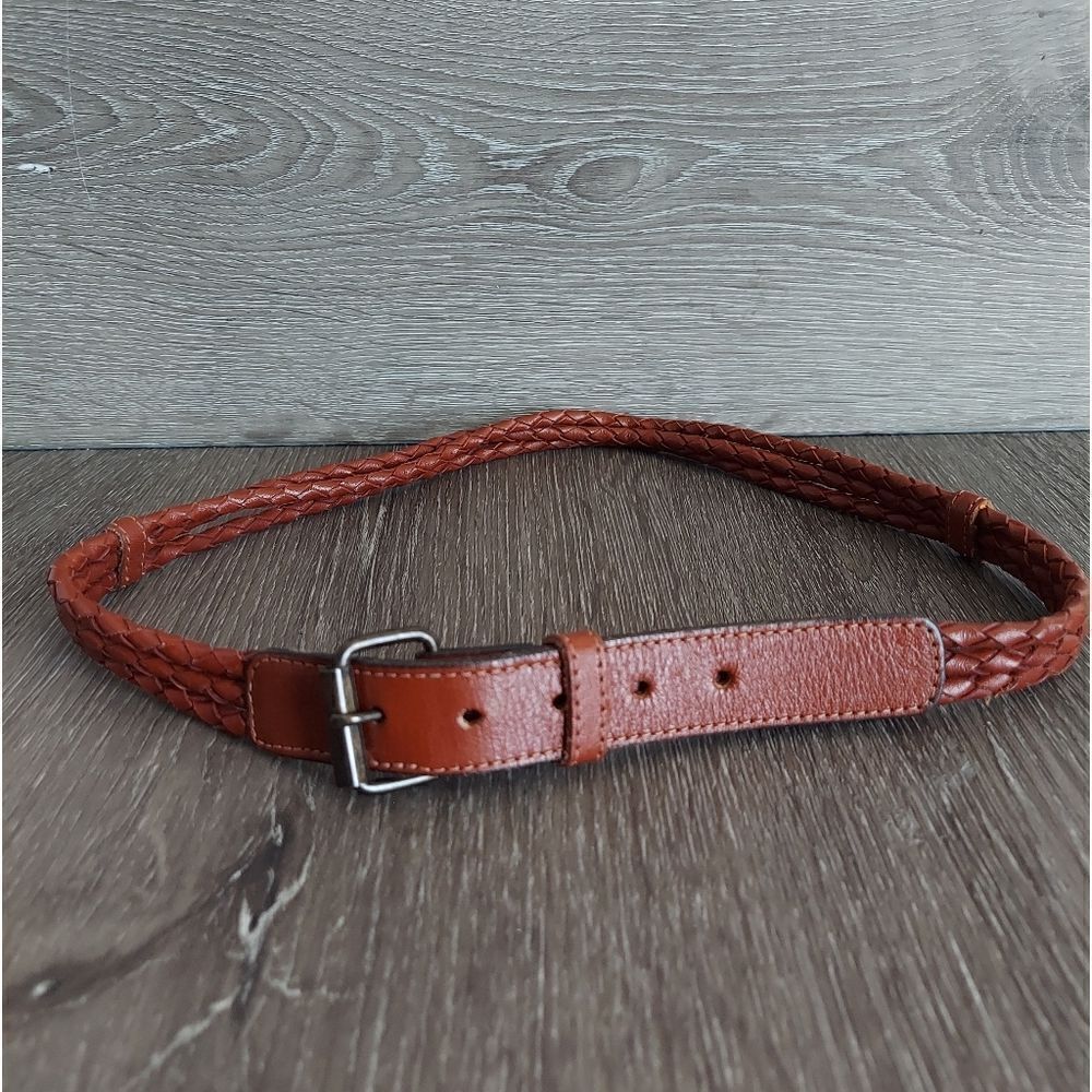 Brown Braided Woven Belt Medium